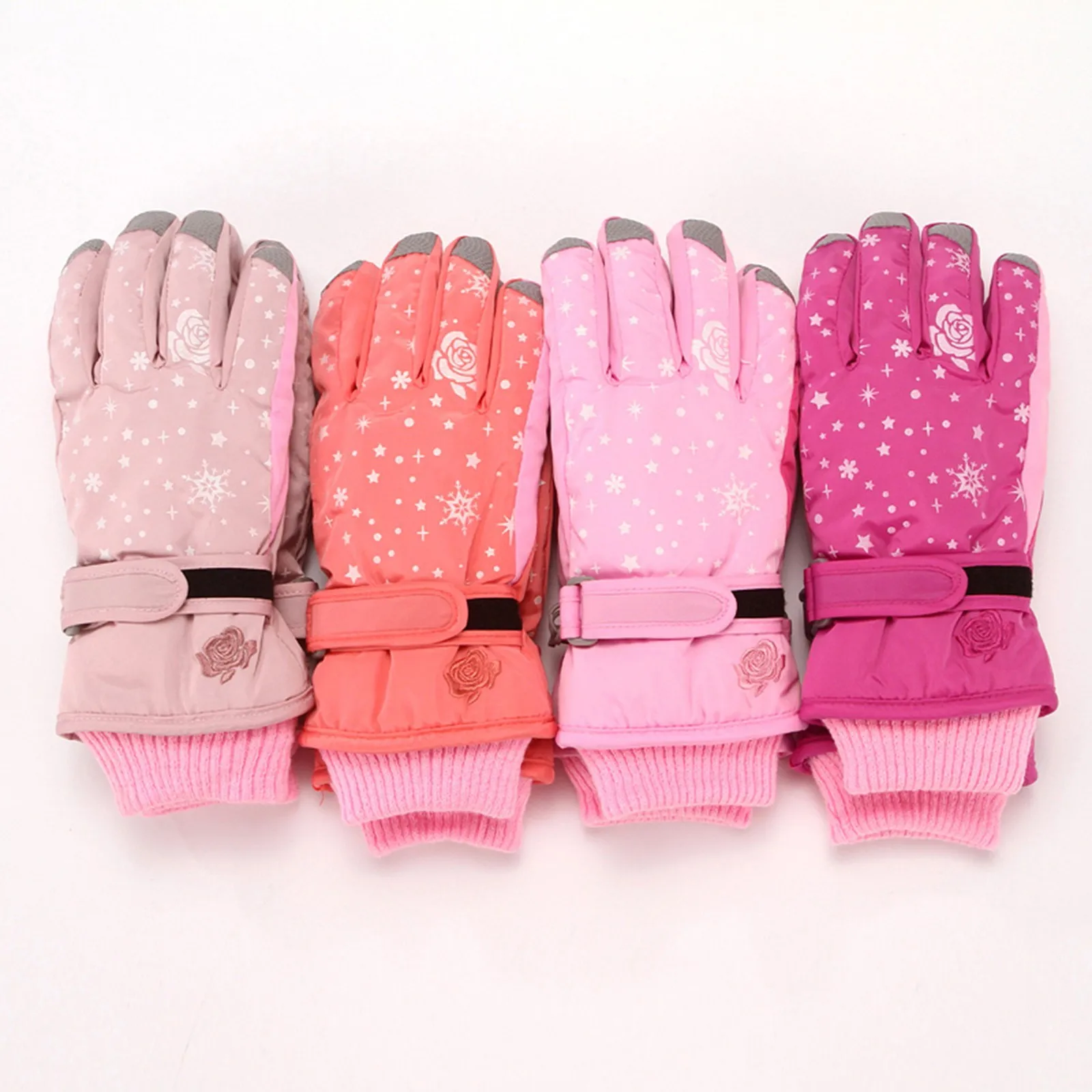 

Winter Outdoor Kids Children Ski Gloves Girls Gloves Warm Snow Skating Snowboarding Windproof Warm Ski Gloves For 4-8 Years Old