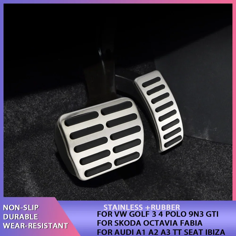 Stainless Steel Car Pedals for VW Golf 3 4 Polo 9N3 GTI for Skoda Octavia Fabia for Audi A1 A2 A3 TT SEAT Ibiza Auto Pedal Cover