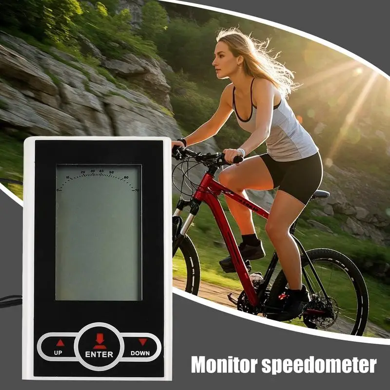 Velocímetro elíptico analógico computador de ciclo de exercício com display lcd velocidade medição de distância de calorias acessórios de ginásio para