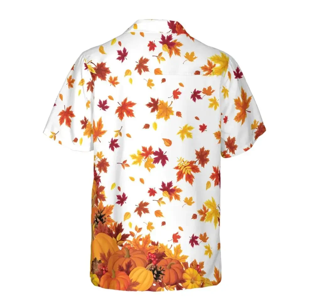 2023 New Hawaiian Men's Casual Shirt 3D High Definition Digital Printing Maple Leaf Series Lapel Shirt