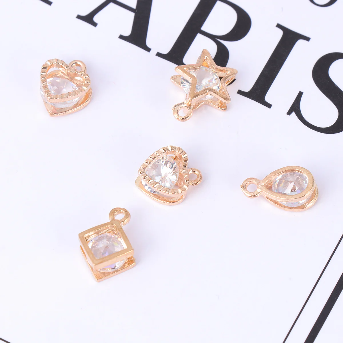 1 مجموعة الزركون مطعمة الجوف قلادة شكل فريد DIY سحر مجموعة ل قلادة سوار أقراط المفاتيح سكرابوكينغ صنع المجوهرات #3