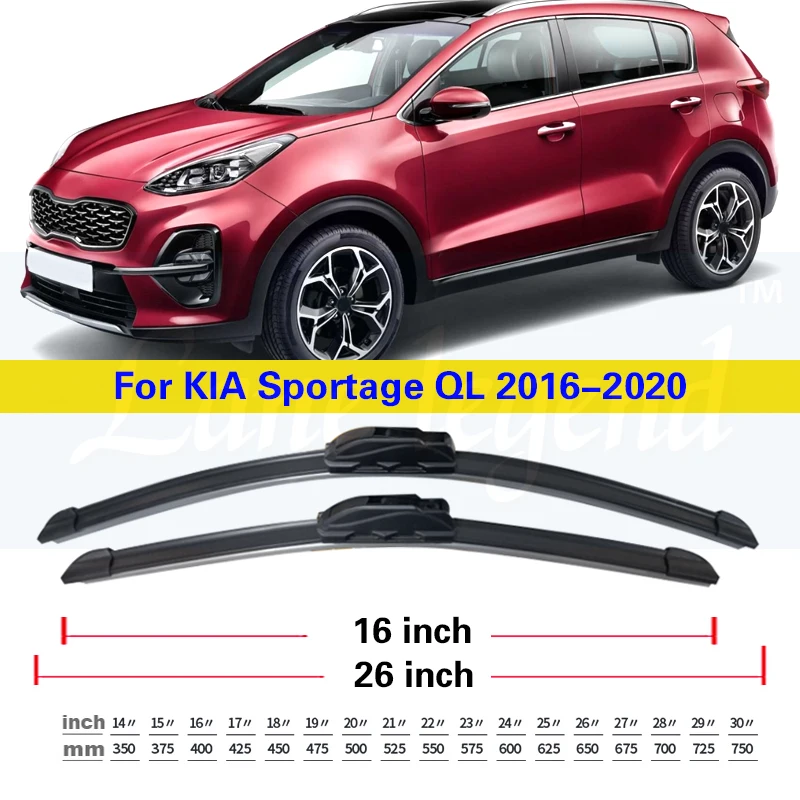 Car Wiper Front & Rear Wiper Blades Set For Kia Sportage QL 2016 2017 2018 2019 2020 Windshield Windscreen Window 26\