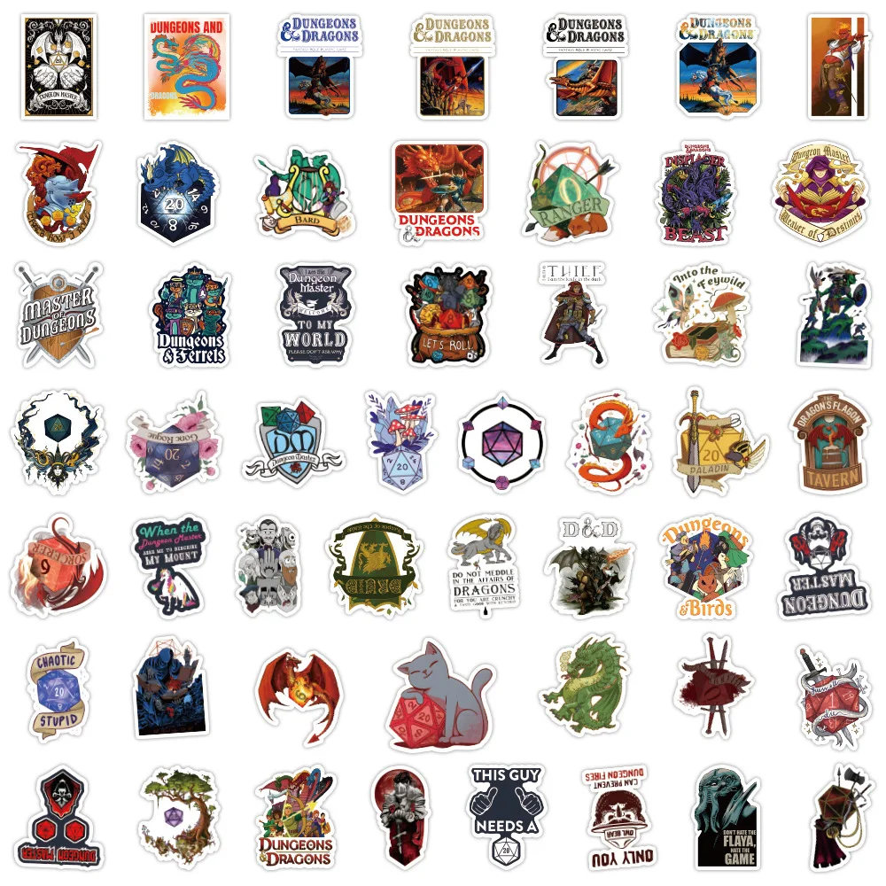 100Pcs Dungeons and Dragons OL Graffiti Sticker Laptop Car Luggage Water cup Waterproof Sticker Diy Toys