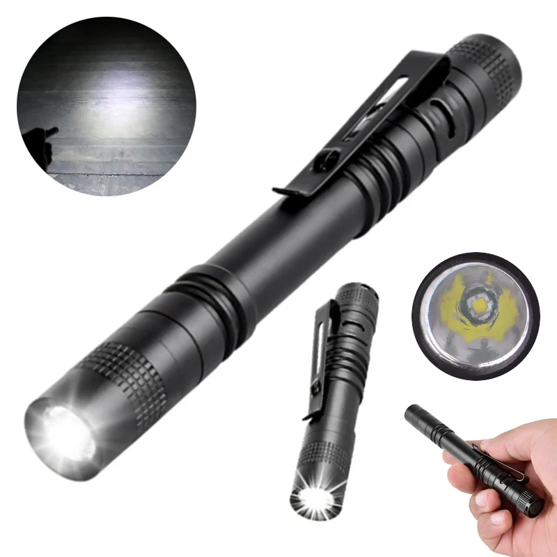

Mini pen shaped flashlight with aluminum alloy waterproof strap, pen clip flashlight, single section pen shaped flashlight