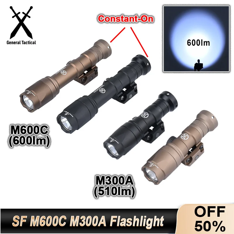 

WADSN Airsoft Surefir M600C M600 M300 Tactical Scout Light AR15 Rifle Weapon Flashlight LED Hunting Spotlight SF M300A Gun lamp