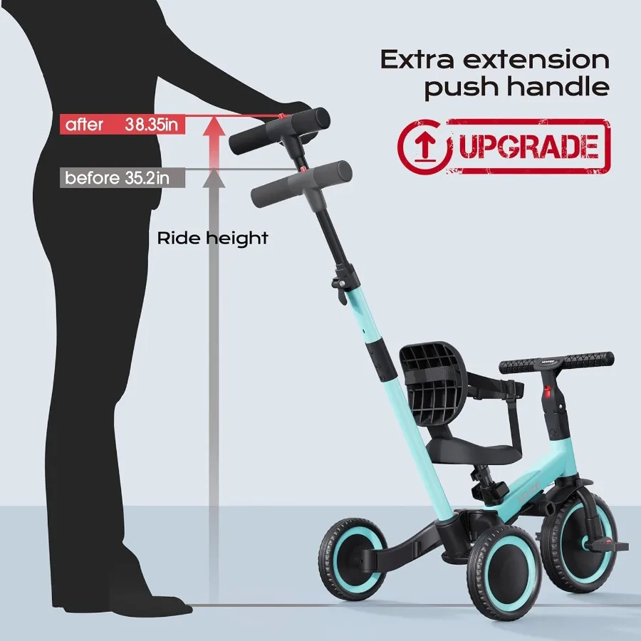 1～3歳向けの三輪車、幼児用自転車、男の子と女の子への誕生日プレゼントと玩具、親用プッシュハンドル付き幼児用三輪車、T