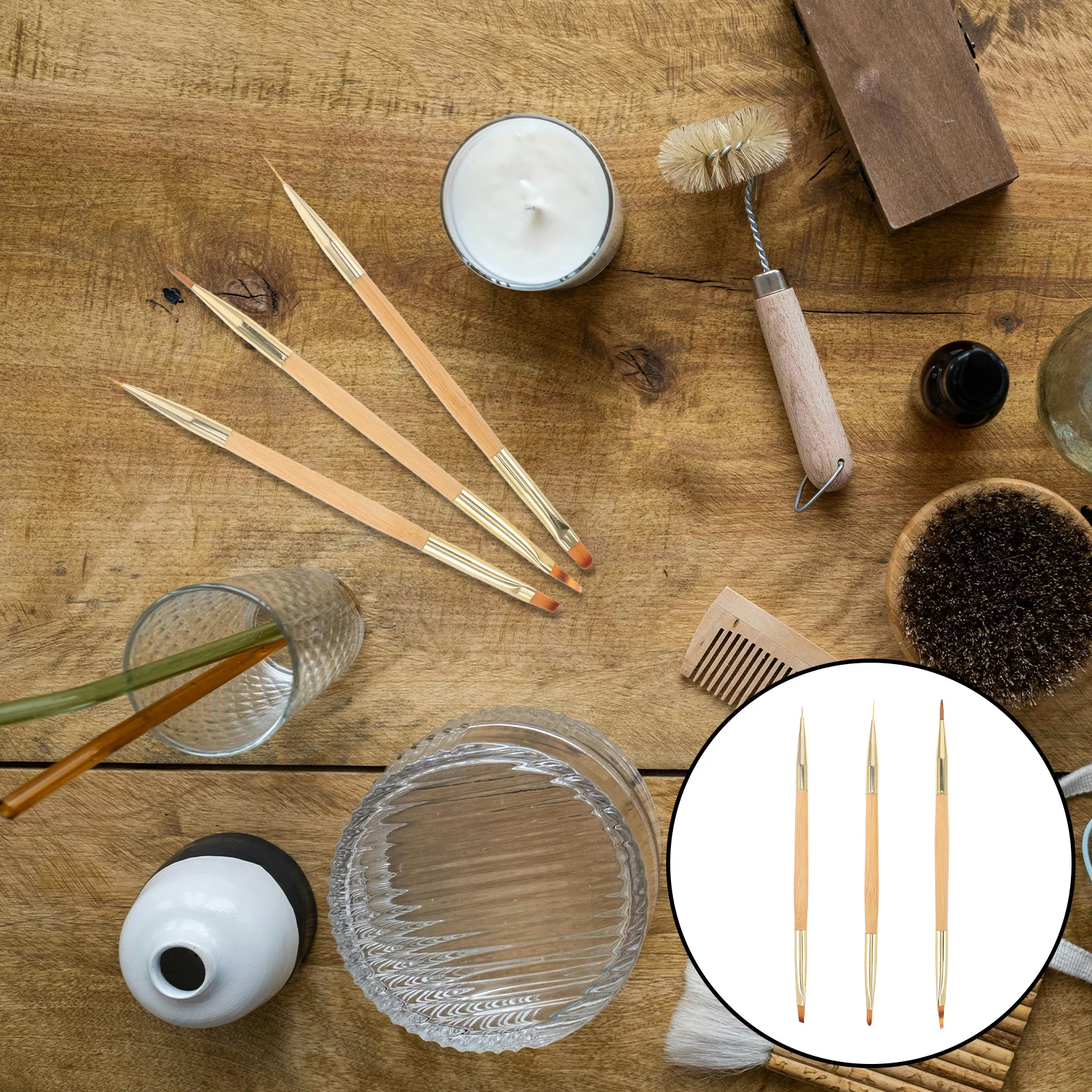 

3Pcs Nail Art Drawing Pen Double-Headed Thin Brush Multi-Functional Manicure Tools Sculpting Shaping Detailing Professional Nail