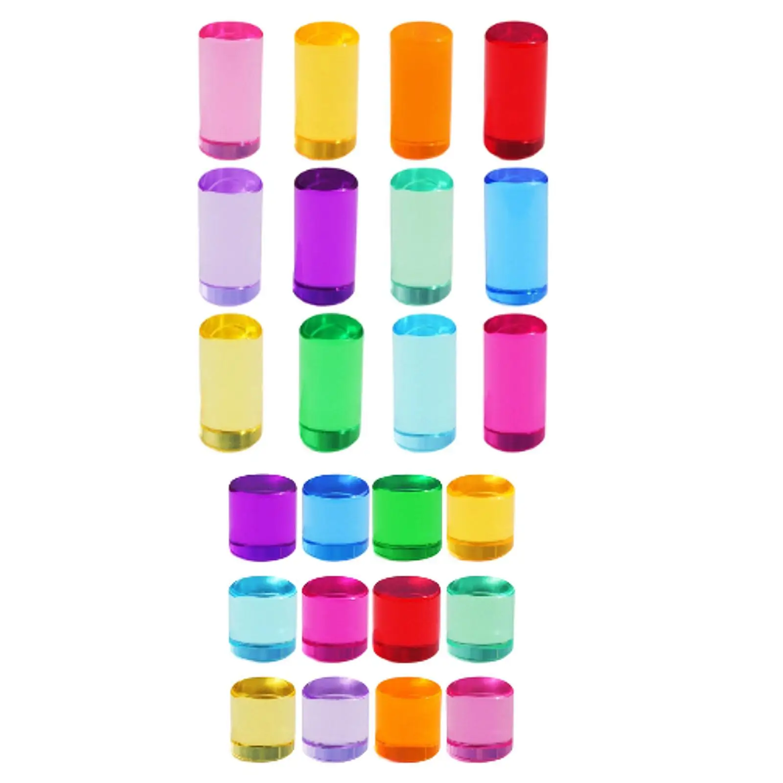 12 pezzi set di blocchi arcobaleno per bambini colorati ragazzi ragazze coordinazione occhio-mano blocchi cilindrici acrilici educazione precoce
