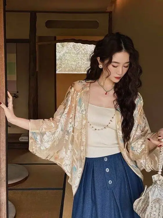 

plus Size 300 Pounds Fat Sister New Chinese Style High Sensation Embroidery Sun Protection Light Weight Women's Summer Cardigan