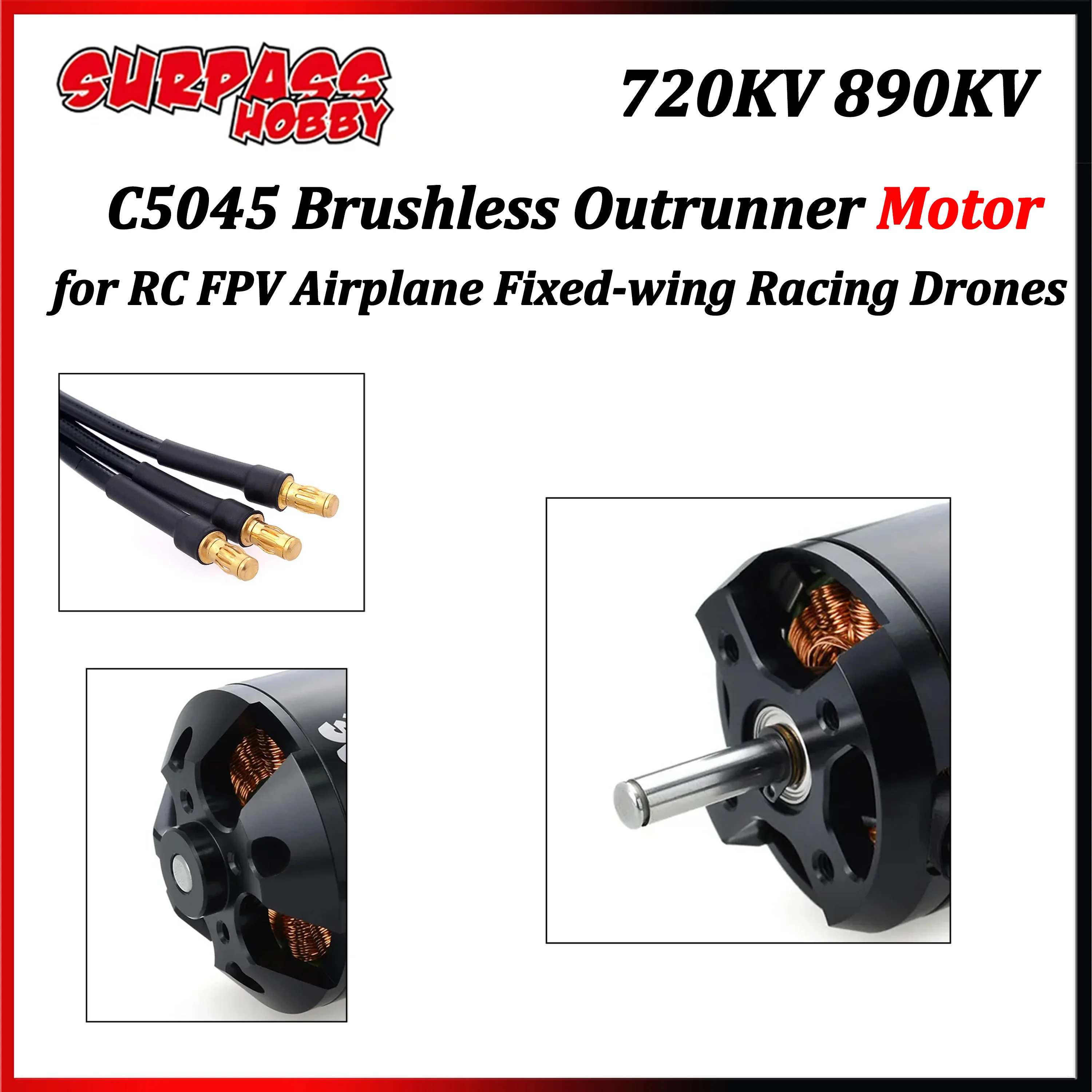 

Surpass Hobby C5045 Brushless Outrunner Motor 720KV 890KV for RC FPV Airplane Fixed-wing Racing Drones Helicopter Multicopter