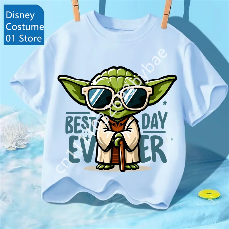 3-14 Years Old Boys and Girls Kids Yoda Graphic T Shirt Cotton Casual Soft Breathable Star Wars Clothing Summer Top Toddler Tee view 2