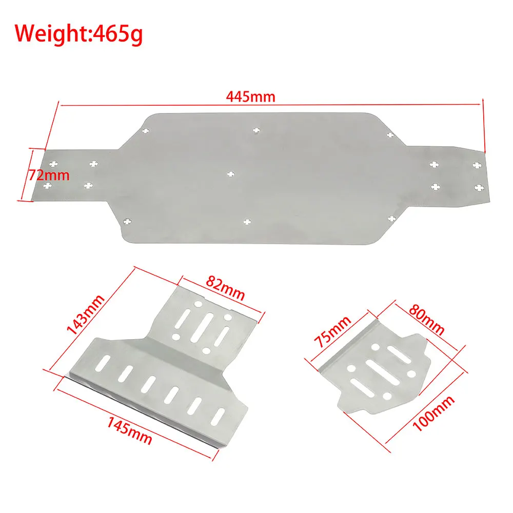 Protección inferior de acero inoxidable 304 resistente para MJX Hyper Go 7303 1/7 Pull Back RC Car