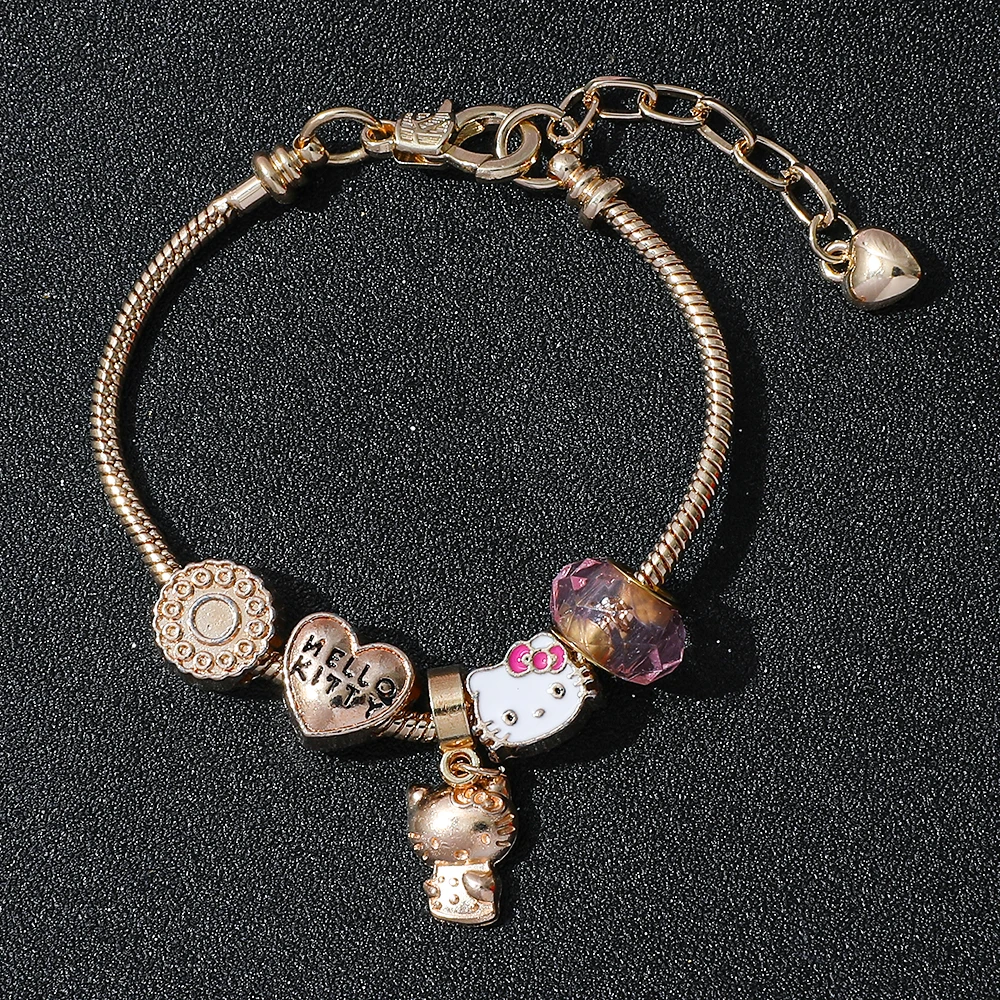 سانريو بسيط الإبداعية الحب القلب مطرز المينا قلادة DIY مطرز سوار Kawaii موضة المرأة مجوهرات هدية