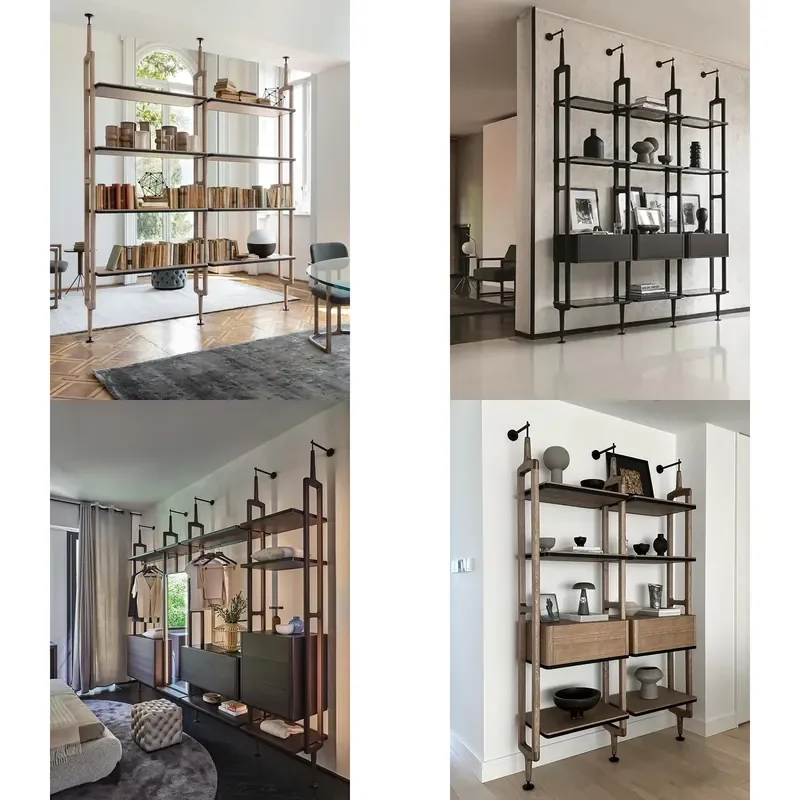 Aluminum Panel Ceiling Bookshelf Coat Rack Simple Multifunctional Modular Combination Locker