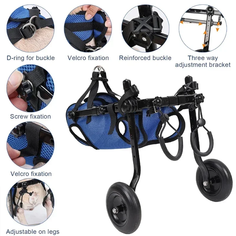 حار قابل للتعديل الكلب كرسي متحرك الحيوانات الأليفة التنقل المعونة للحيوانات الأليفة الصغيرة مع الساقين الخلفية الكلب الخلفي الساق عربة الحيوانات الأليفة/الكلب المتحركة #6