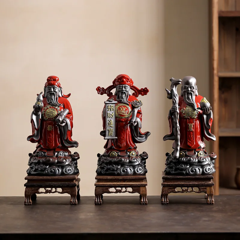 

Ceramic Fu Lu Shou Samsung Home Living Room Worship Home Fu Xing Shou Xing Lu Xing Statue Office Fortune-Enhancing Ornaments