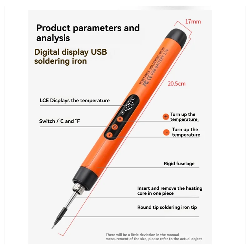 ABBP-หัวแร้งดิจิตอล USB ไร้สายปรับอุณหภูมิได้ 300-450 ℃   เครื่องมือเชื่อมเหล็กประสานอัจฉริยะ Type-C
