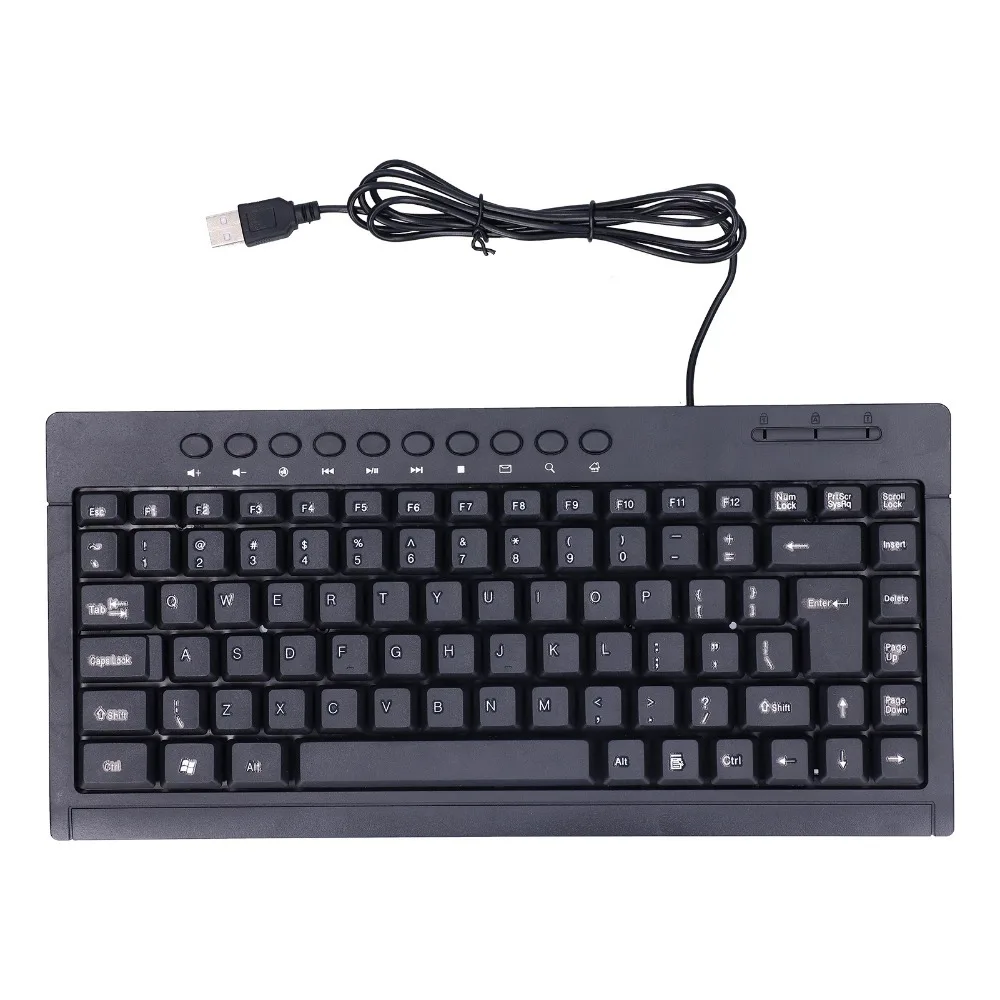 87 Keys Wired Keyboard Plug and play Quiet Keys Mechanical Keyboard Ultra-Thin Black Color Computer Keyboard Multimedia