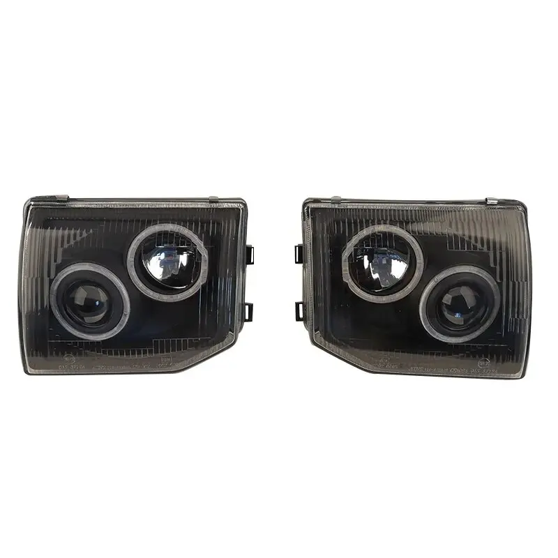 A Pair Car Modified Black LED Angel Eye Lens Headlight Far and Near Light For Pajero V31 V32 V33 V36 V46W 1992 to1996