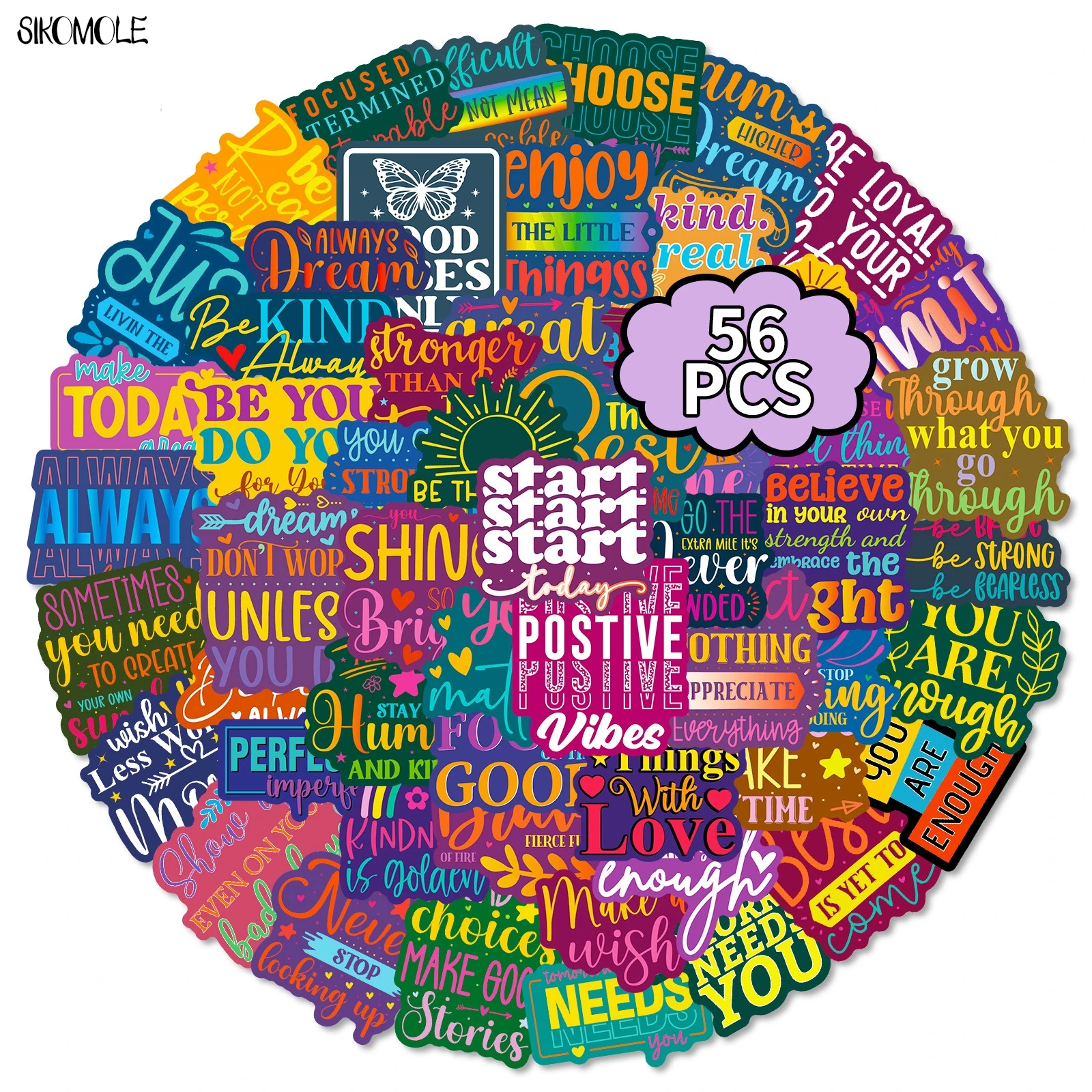 10/30/50PCS Inspirational Text Stickers Color Healing English Bookkeeping Materials Stationery Decoration Decal Graffiti Sticker