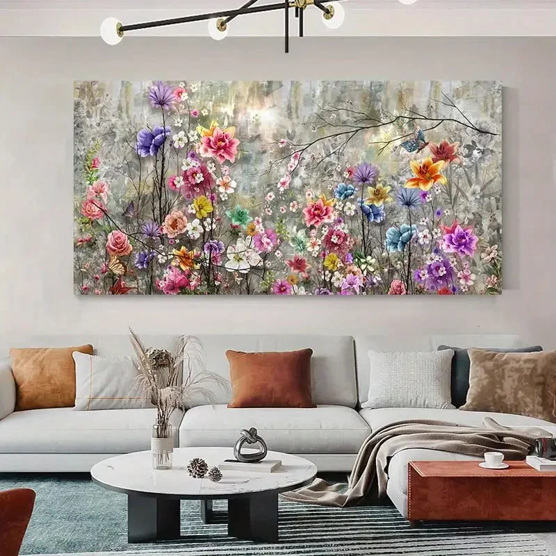 Canvas Poster Modern Art Abstract Painting Print Flower Colorful Decor Picture Ideal Gift for Living Room Corridor Wall Decor