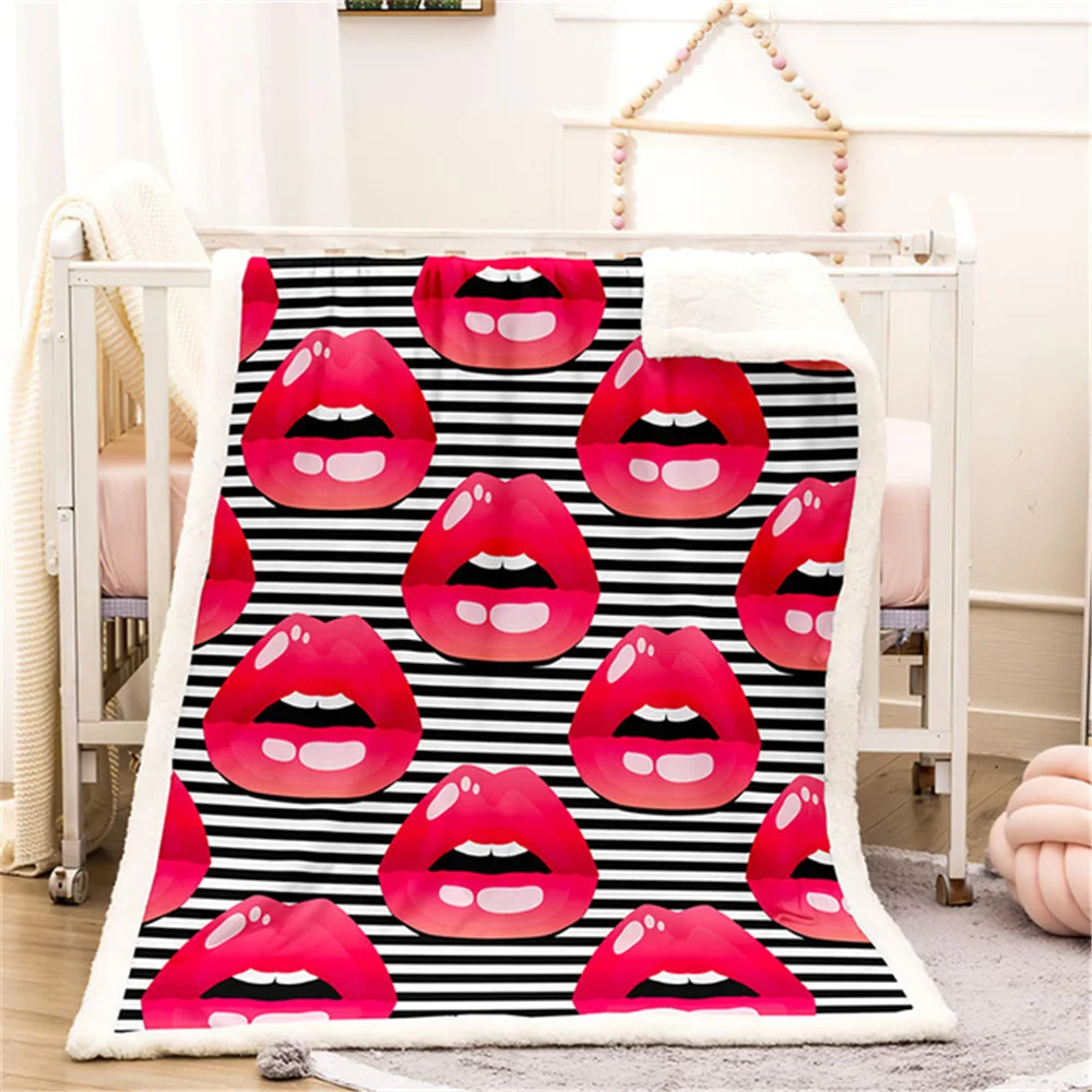 

Плюшевое Флисовое одеяло с 3D принтом, модные одеяла для взрослых для дома и офиса, моющееся одеяло, повседневное детское одеяло Sherpa для девочек