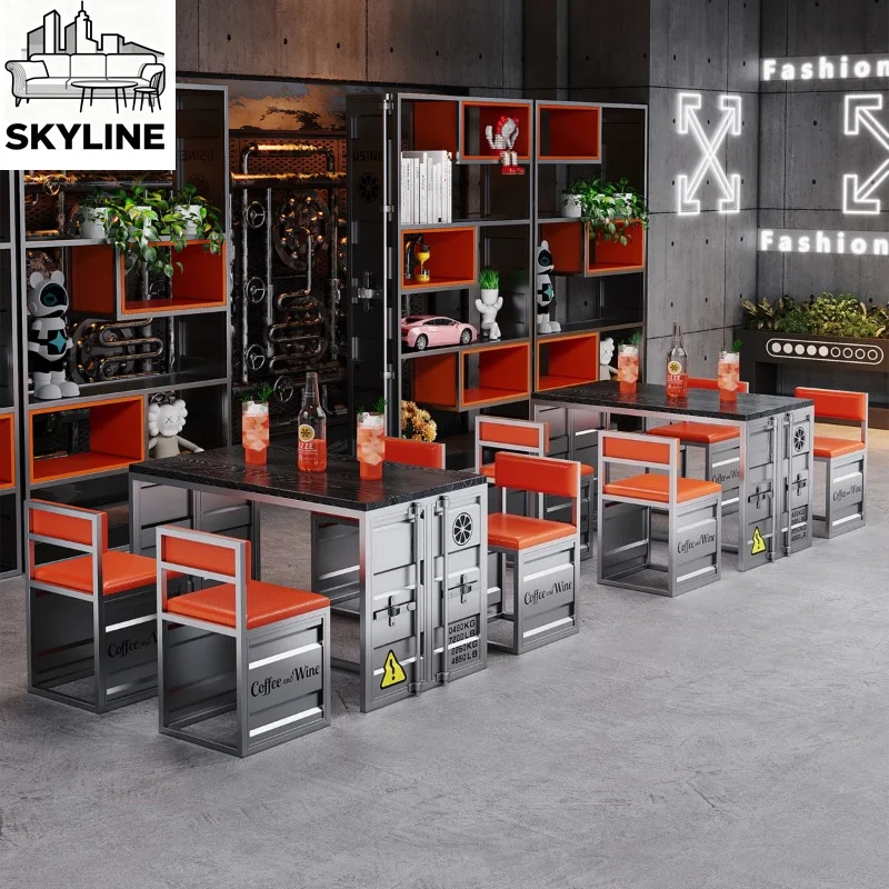 Catering BBQ Bar Industrial Style Container Table and Chair Combination Commercial Reception Negotiation Table and Chair