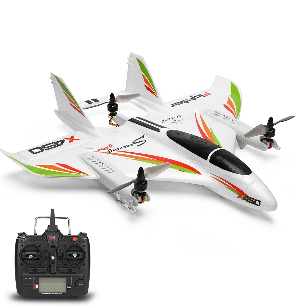 WLtoys XK X450 RC Airplane RC Glider Fixed Wing  Aircraft with 3 Models 2.4G 6CH 3D/6G RC Helicopters Vertical Takeoff  RTF