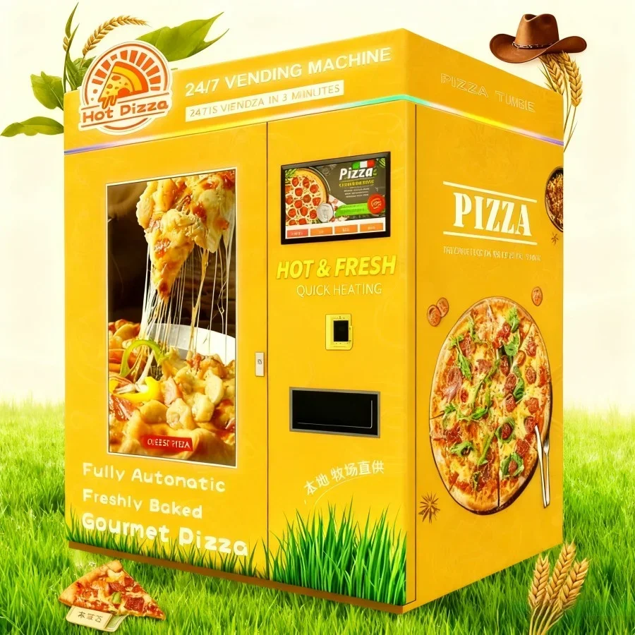 Customized Fully Automatic Pizza Vending Machine | Hot Pizza In 3 M| Touch Screen, NFC/QR Payment Smart Vending Kiosk For Global