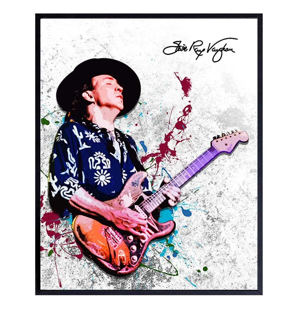 Stevie Ray Vaughan Unframed Wall Art Print - Great Gift for Music and Rock n Roll Fans - Cool Steampunk Home Decor - Ready to Fr