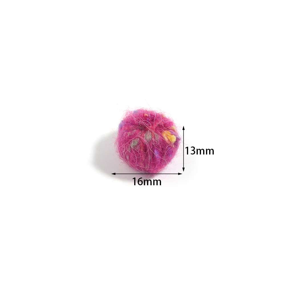 10Pcs Mohair Yarn Ball Beads Round Mini Fluffy Soft Pom-poms for Handmade Jewelry Sewing Supplies DIY Earrings Clothing Decorate