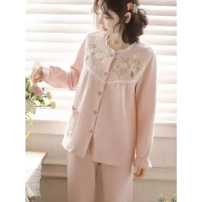 

New Hot New Beauty Pajamas Set Air Cotton Quilted Women Winter Autumn Homewear Outdoor New Style Sweet Thickened Comfortable