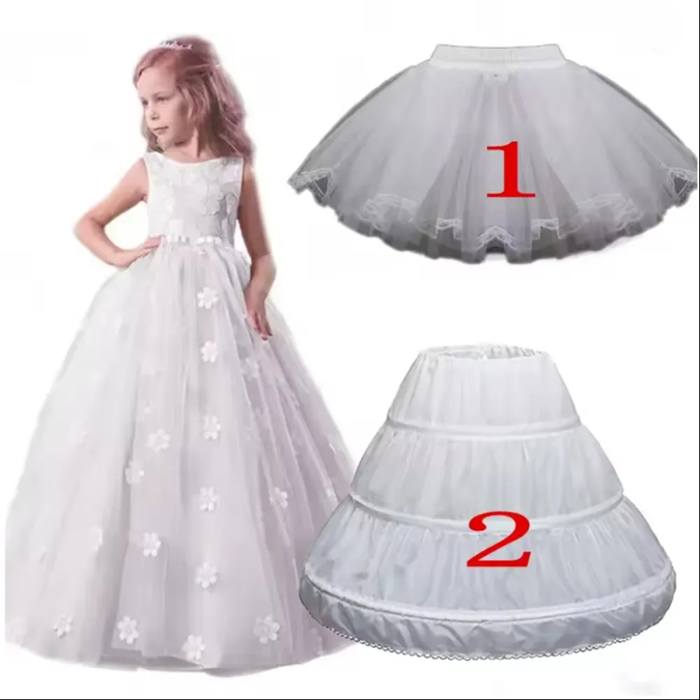 

Children Kids Petticoat Flower Girls Crinoline Lace Trim Flower Girl Dress Underskirt Cosplay Party Lolita Ballet Tutu Skirt
