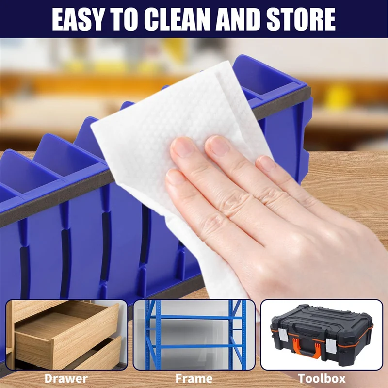 ABUG-Tool Box Organizer, 10 Slots Plier Organizer Rack With Nonslip Rubber Base, Extendable Plier Holder And Cutter Shelves