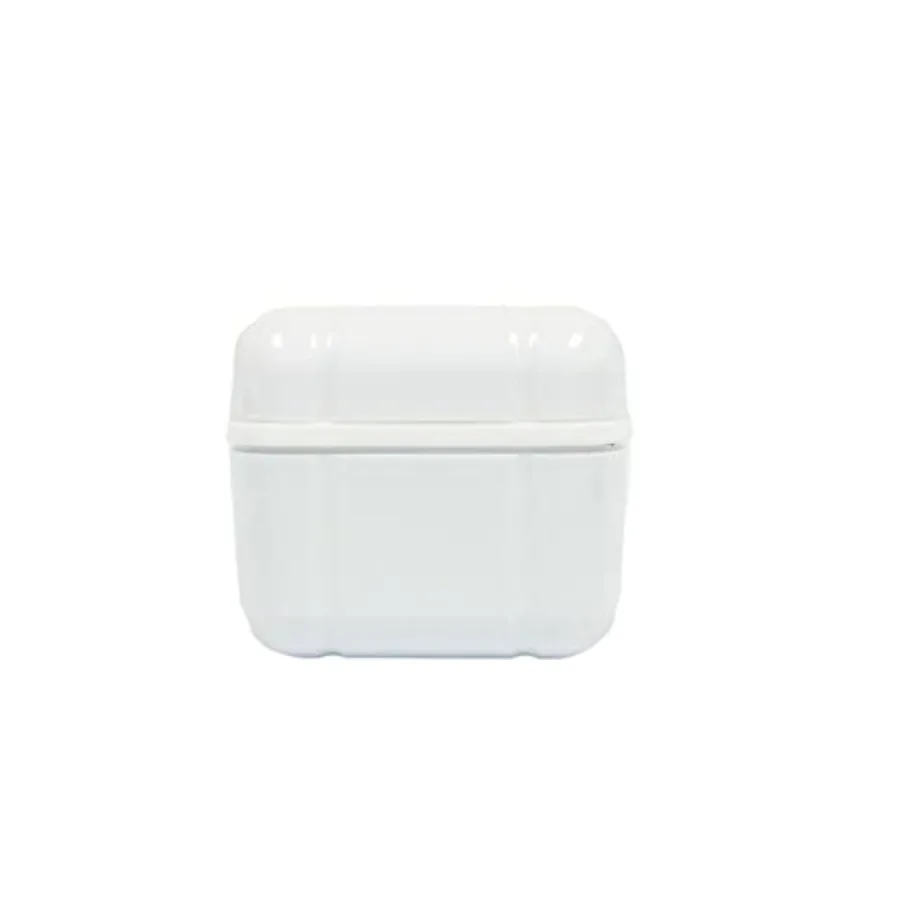 

Denture Bath Case Cup Box Holder with Basket, Storage Container Care for Dentures, Clear Braces, Night Guard and Retainers, Tra