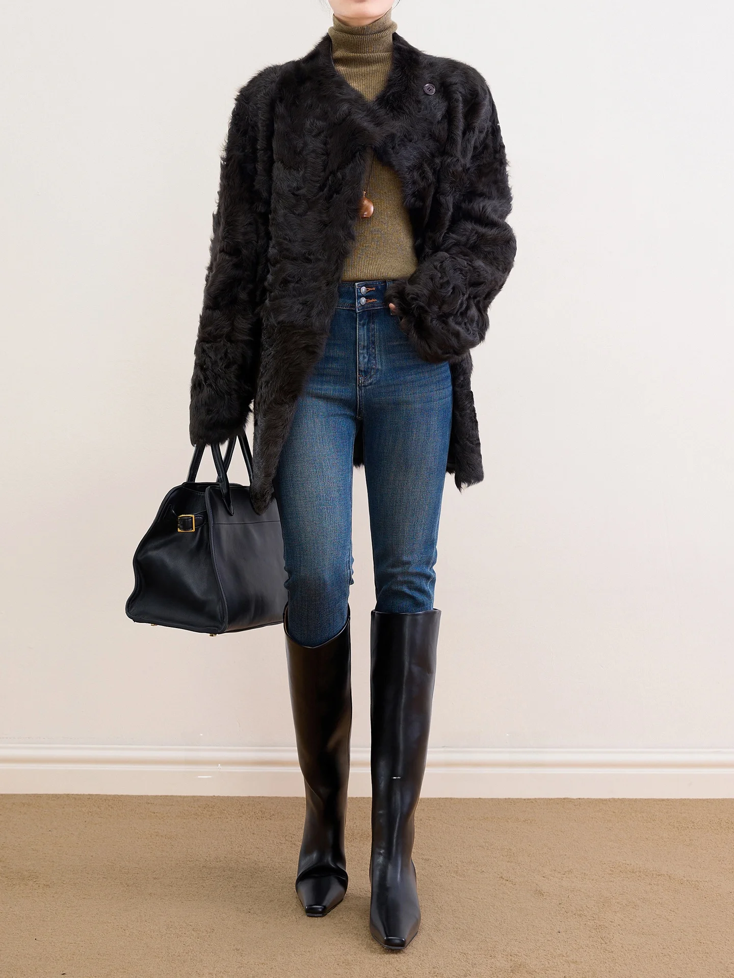 

Женские джинсы-капри Slim Fit с флисовой подкладкой, с высокой талией, из эластичного хлопкового бленда, синие, для повседневной носки, модель Bootcut