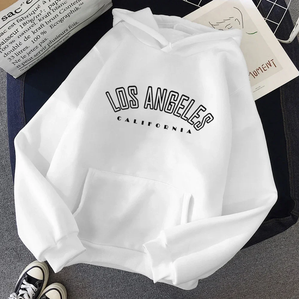 Los Angeles Hoodies Letter Print Sweatshirts Men Women Los Angeles Casual Long Sleeve Hiphop Streetwear Harajuku Fleece Pullover