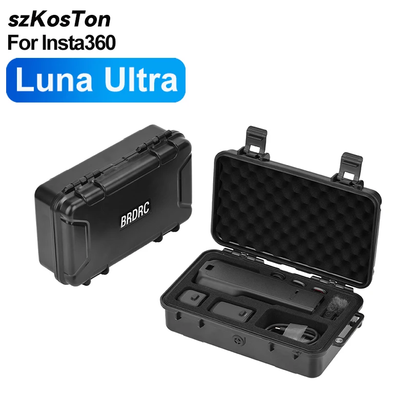 Reise-Aufbewahrungsbox für Insta360 Luna Ultra Wasserdichte Hartbox mit Schaumstoffeinlage Karabiner Handschlaufe Zubehör