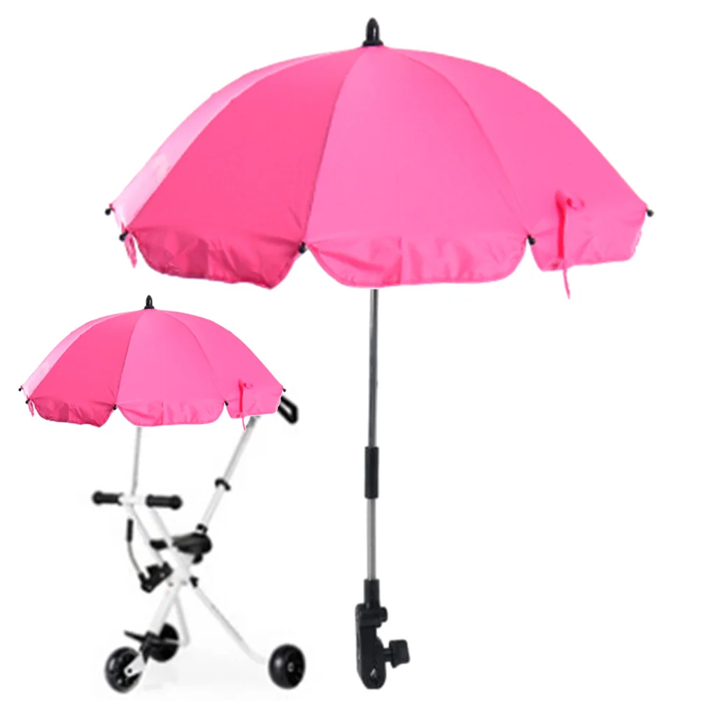 

Baby Pram Stroller Umbrella Rose Red Adjustable Mount Sun Protection Pushchair Stroller Uv Protection