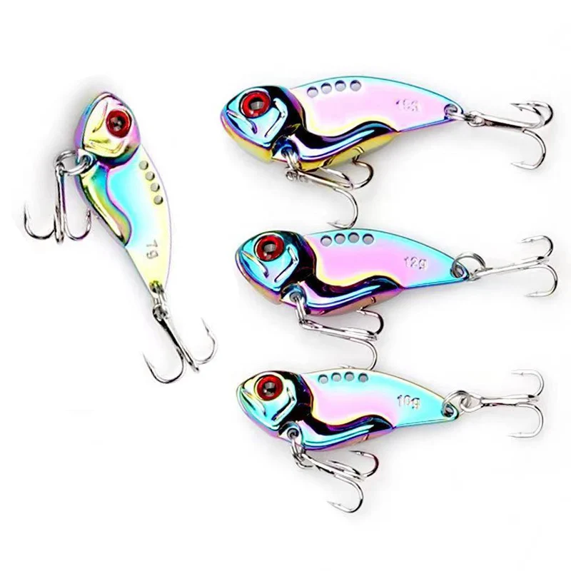 1 Pcs Metal All Water Layer Long Throw Colorful Vibration VIB Sequin FishingArtificial Bass Bait Special Bait for Tremor Bait