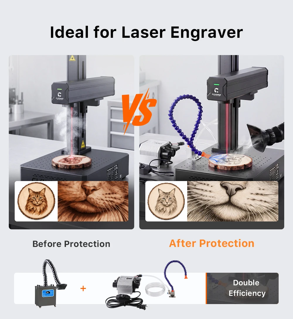 16W & 48W Luftunterstützungs-Kompressor Elektromagnetische Luftpumpe mit geringerem Geräuschpegel für Laser-Gravier- und Markiermaschinen mit einstellbarem Luftstrom – Detail 4
