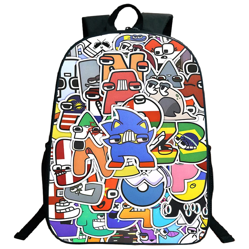 Game Alphabet Lore Prints Backpack for Boys Girls Primary School Students Bookbag Large Capacity Waterproof Travel Backpacks