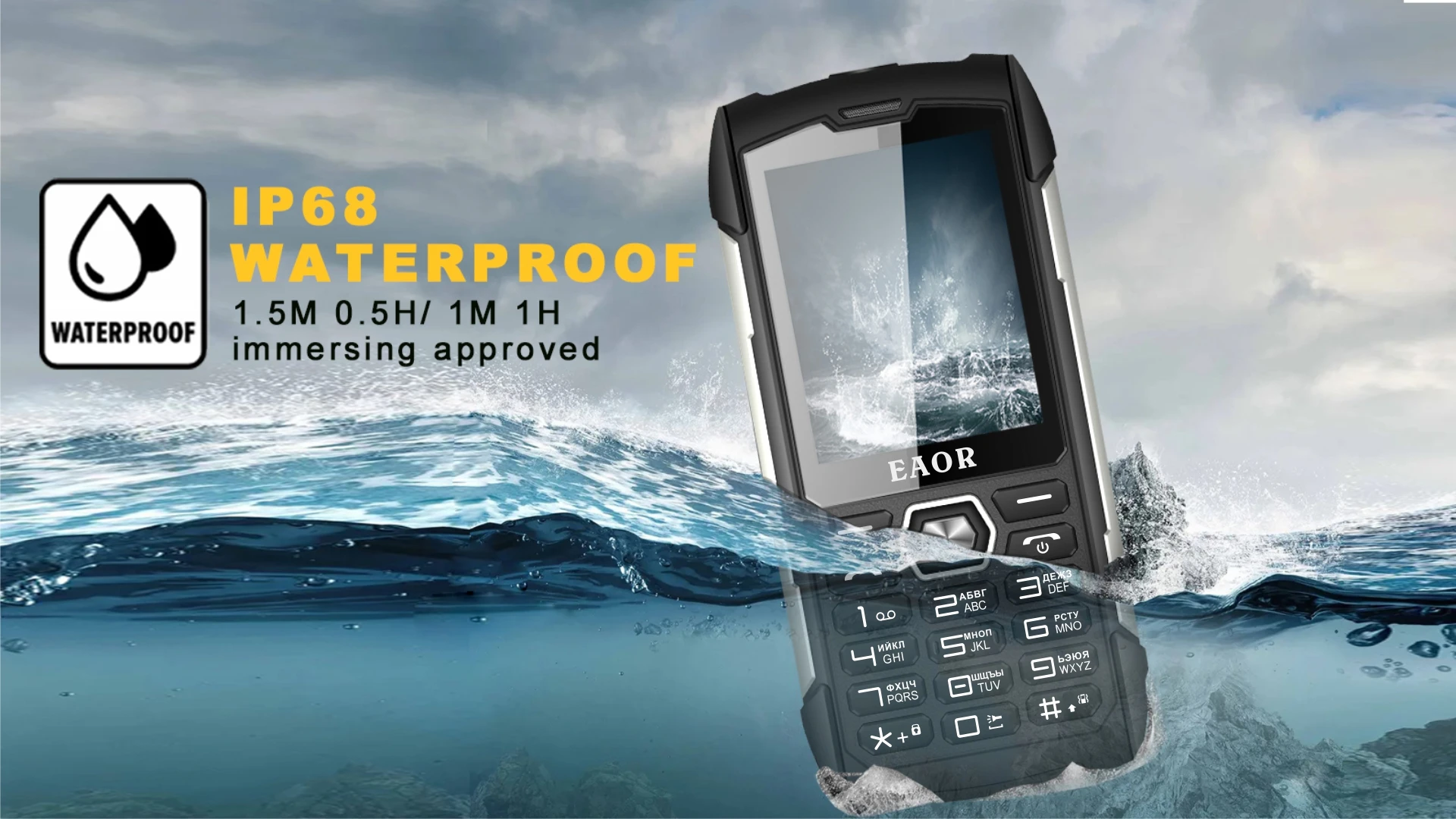 Imagem -04 - Impermeável Rugged Lanterna Push-button Celular Power Bank Mobile Phone Desbloqueado fm Torch Cheap Shockproof Ip68 4000mah