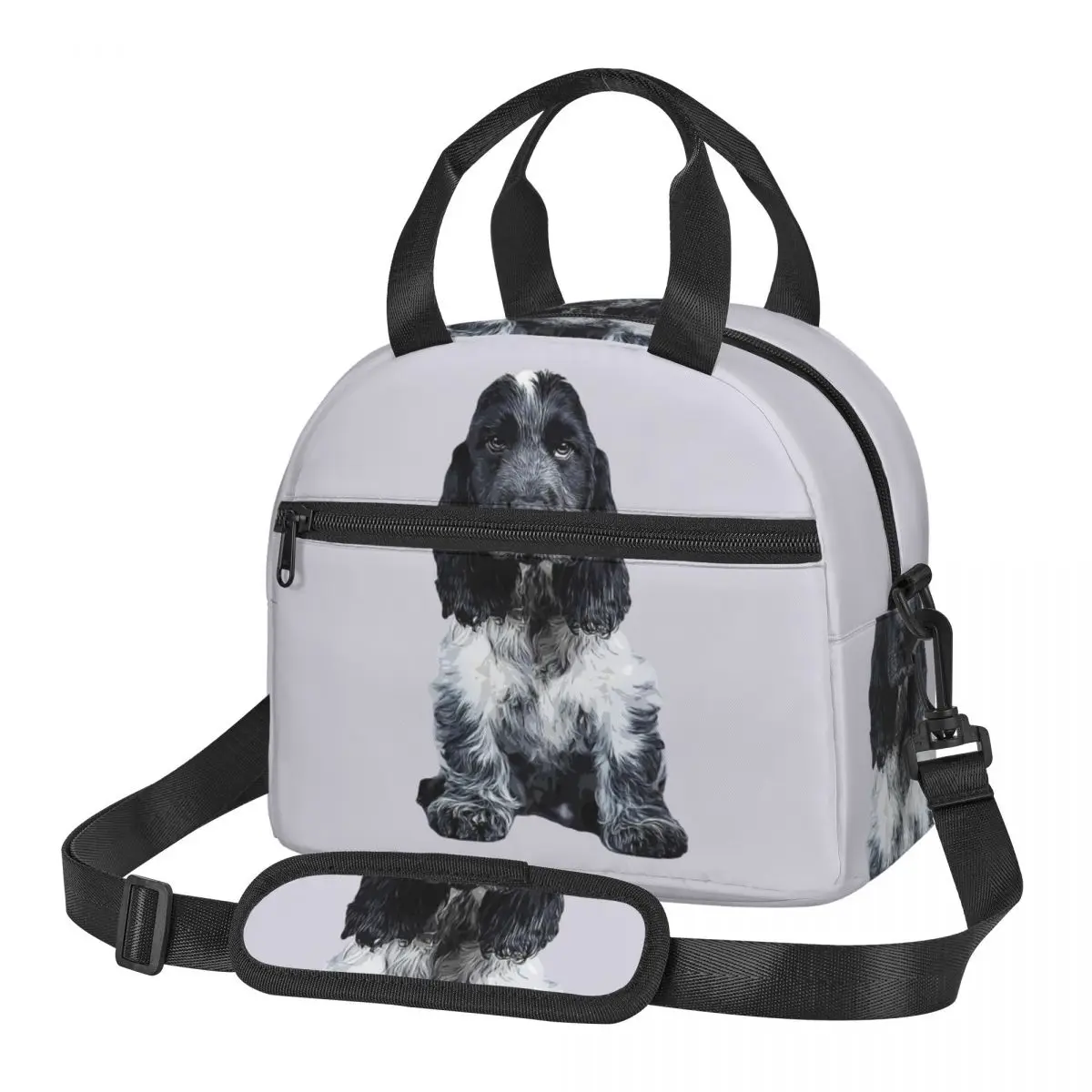 Cocker Spaniel Blue Roan Puppy Dog Lunch Bags Insulated Bento Box Waterproof Lunch Tote Picnic Bags Cooler Bag for Woman Work