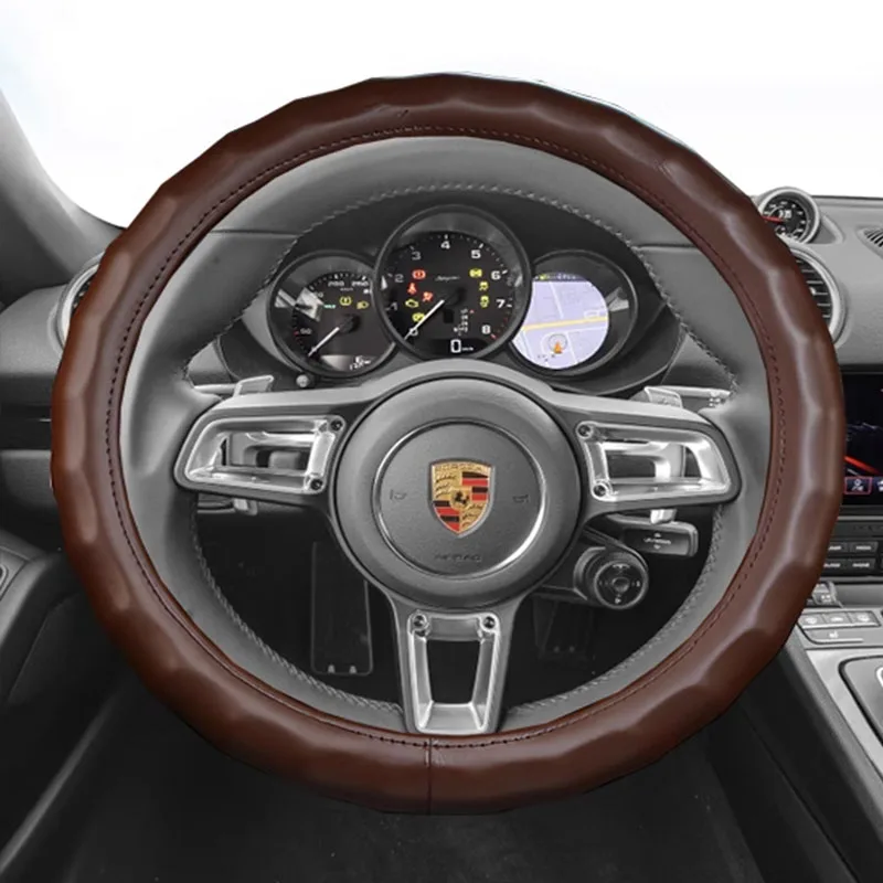 Universal non-slip Sports style car Steering Wheel Cover For Porsche Cayenne Macan Panamera 911 996 997 959 Cayman Boxster