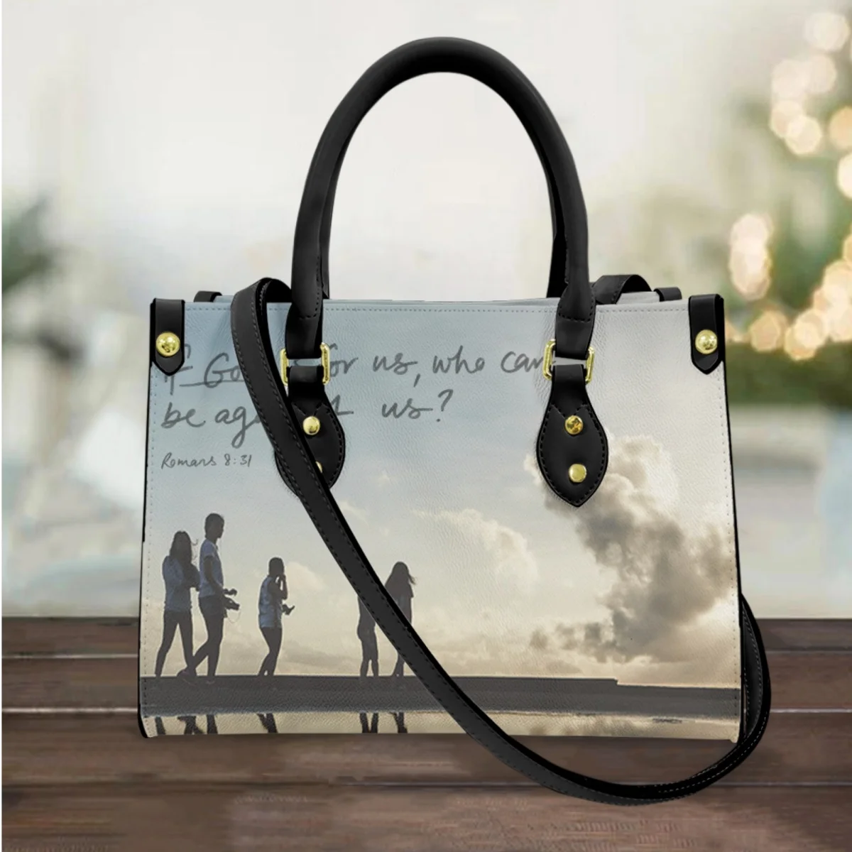 

FORUDESIGNS Bible Verse Designs Women's Bag Luxury Makeup Ladies Leather Handbag Teen Girl Shopping Bags Harajuku Totes