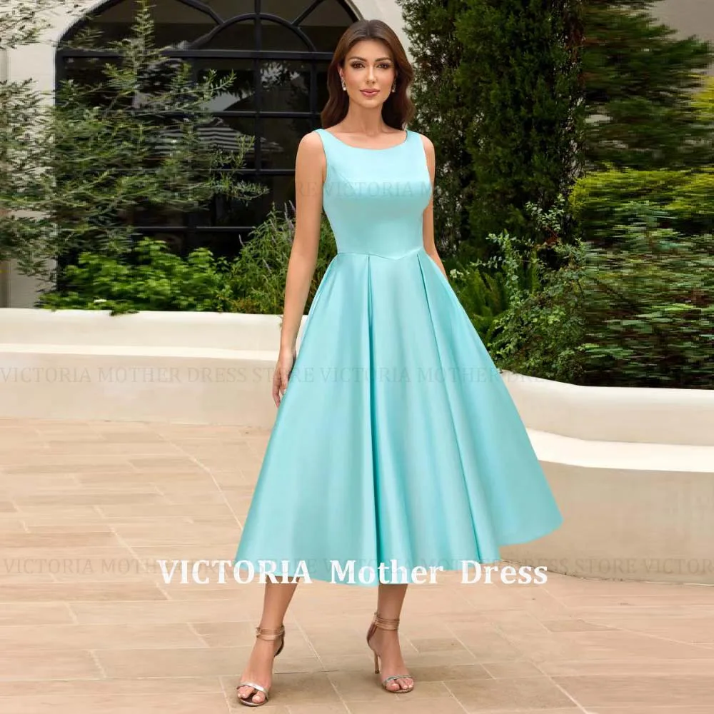 VICTORIA Customized Simple Mother of the Bride/Groom Dresses With Pocket A-Line Wedding Guest Gowns Short Party Evening Dress