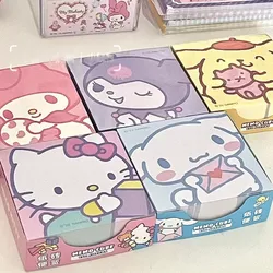 Desenhos animados ins anime sanrio nota pegajosa kuromi adesivos bonito hello kitty nota papel cinnamoroll papel decorativo presentes do estudante