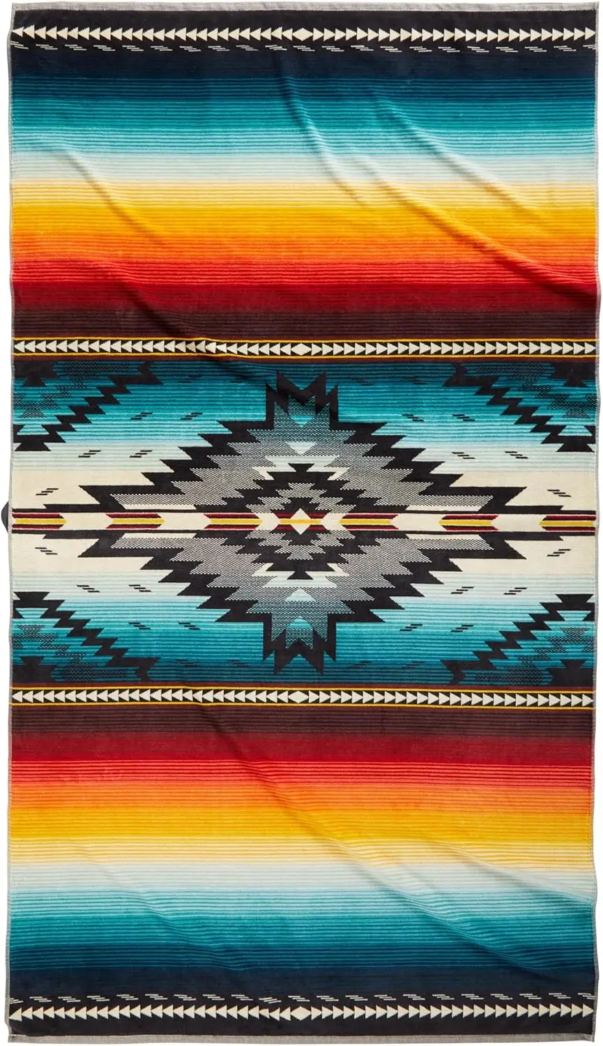 

Oversized Jacquard Spa Towels, 40x70 inches, 100% Cotton, Soft Quick-Dry for Beach Pool Hot Tub - Saltillo Sunset