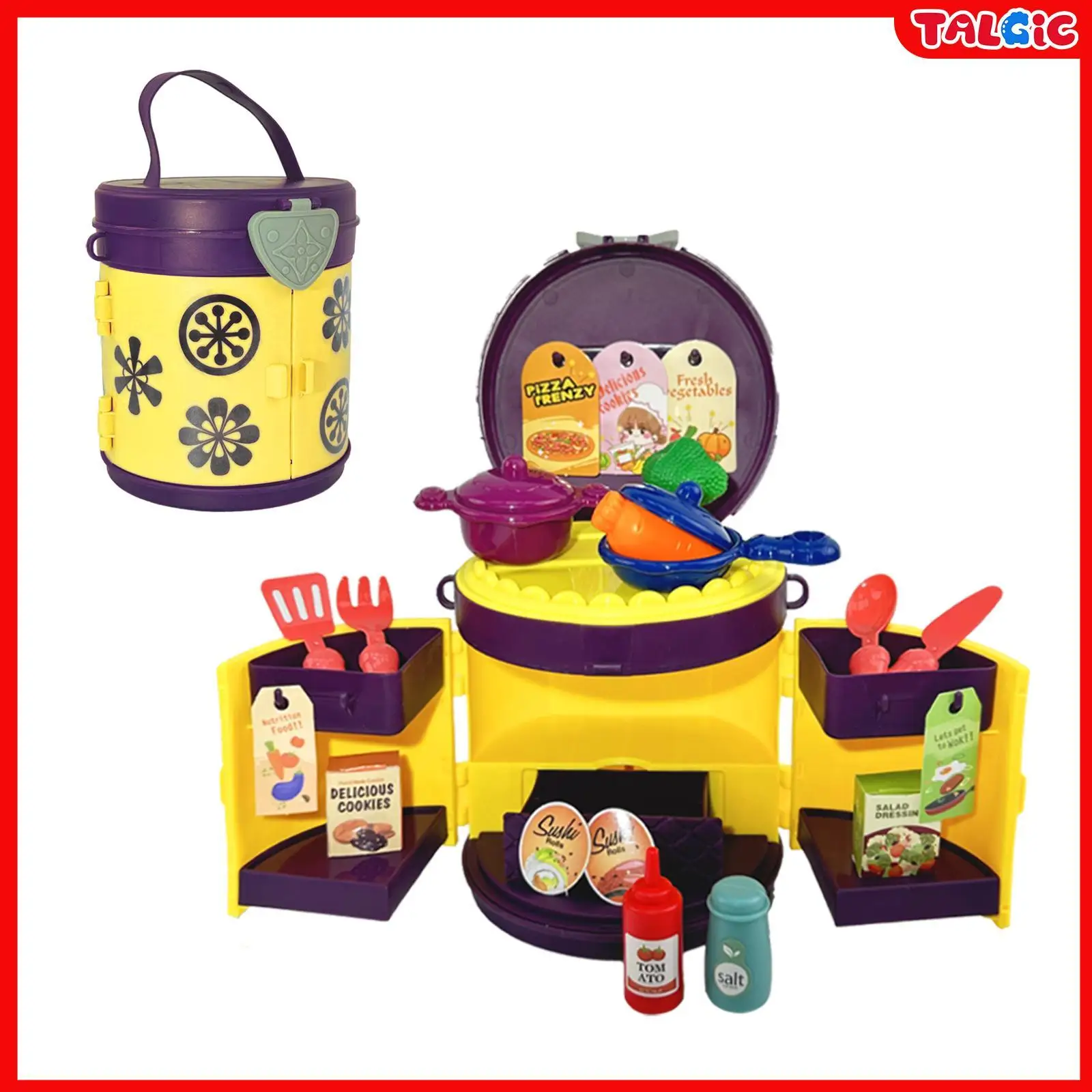 Fashing Kid Dressing Bag, Multiple themes pretend play bag for kids, shopping, pet care, kitchen